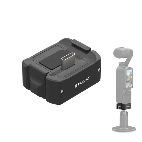 PULUZ USB-C/Type-C Dock 데스크탑 충전 스탠드 DJI OSMO Pocket 3 알루미늄 스탠드, 알루미늄 합금, 1개, 01 블랙 컬러