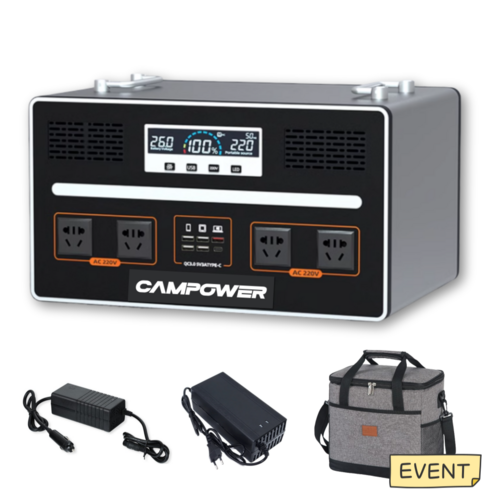 캠파워 올인원 파워뱅크 220V 대용량 배터리 캠핑용 낚시 차박 멀티단자, 2000W / 2500Wh