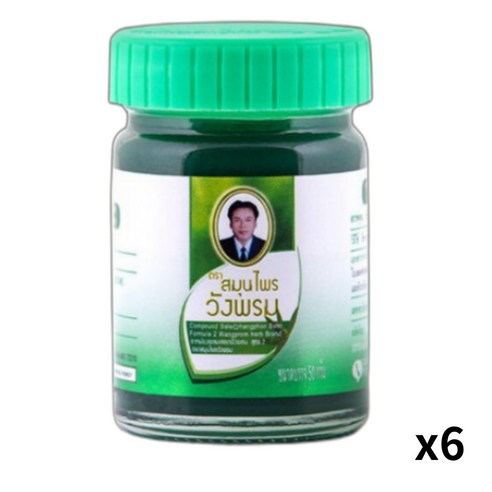 태국 왕프롬 야몽 마사지 야몽밤 2종, 그린, 6개, 50g