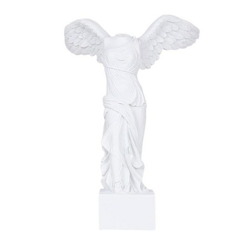 Samothrace 그리스 여신 동상 입상 빅토리아 수지 파멸의 작은 날개 달린 승리 사무실 장식 테이블 거실을위한 흰색, 하얀