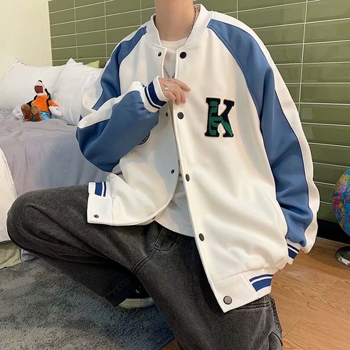 DFMEI 미국 레트로 야구 의류 남자 봄 가을 패션 브랜드 유럽과 미국의 스트리트 커플 느슨한 스포츠 재킷 가을
