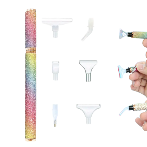 제고비 보석십자수 DIY 고급 글리터 펜 세트, 1개, 글리터 레인보우