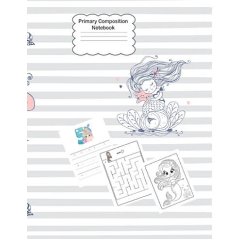 (영문도서) Mermaid Primary Composition Notebook: Primary Story Journal Half Page Dotted Midline with Pic... Paperback, Independently Published, English, 9798458015615