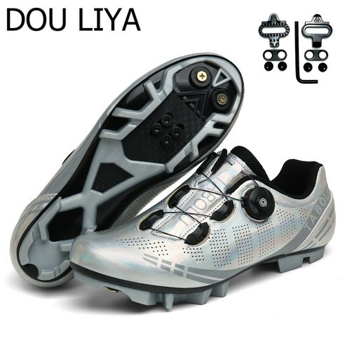 DOULIYA 2022 mtb 클릿슈즈 산악 자전거 신발, 45(285mm), 은 MTB with clit