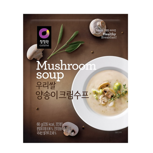 우리쌀 양송이크림수프 60g x 2개/우리쌀수프/스프, 2개