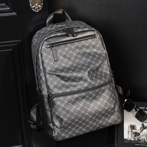 DFMEI 새로운 대용량 무늬 격자 무늬 배낭 한국어 스타일 남자 가방 캐주얼 배낭 Schoolbag 컴퓨터 가방 유행 가방