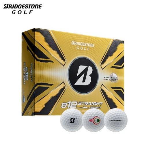 브리지스톤 E12 STRAIGHT 골프공 2025년 석교상사 정품, 1개, 12개입, 화이트 [WHITE]