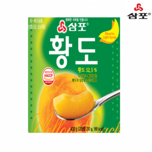 삼포 황도 슬라이스 400g 복숭아, 16개