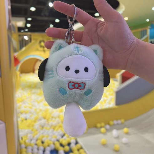 GOYES 산리오 캐릭터 열쇠고리 키홀더 봉제 인형 장식품 선물 15CM, 포차코