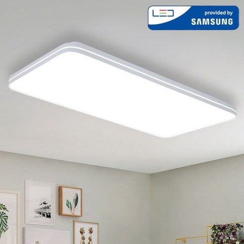 LED 국산 초슬림 포미 거실등 60W 삼성칩 조명 플리커프리 주광색, 화이트