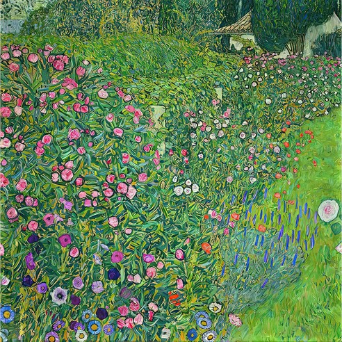 구스타프 클림트 이태리정원 감성 꽃정원 캔버스 명화 캔버스 액자, 34x34cm