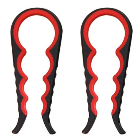 행복비전 안심 4 in 1 다용도 만능 병따개 뚜껑 오프너 2P 세트, 블랙 + 레드, 2개