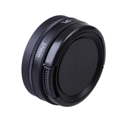 카메라 37mm 검은색 원형 편광판 CPL 필터 렌즈 세트 Gopro Hero 3/3+, 블랙