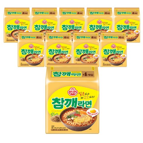 오뚜기 봉지 참깨라면 4개입, 10개