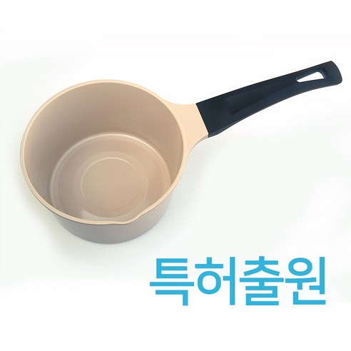 신박한 고화력 라면냄비 세라믹 1인용 2인용 겸용 라면 전용 냄비 특허출원 편수 바닥이 특별한 짜파게티 불닭 라면냄비 가스용 누릉지 밀크팬 16 18, 1개, 베이지, 17cm