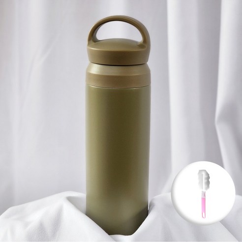 무드로그 대용량 진공 보온 보냉 500ml 텀블러 세척솔 세트, 카키(500ml), 1개