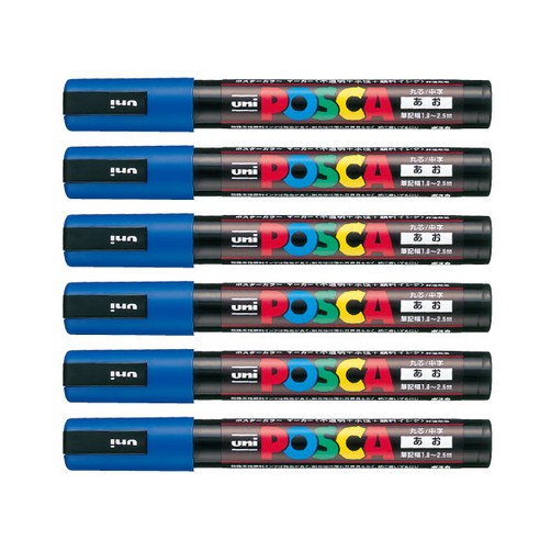 유니 포스카 PC 5M 6개입 1다스, 1개, 1색, 블루