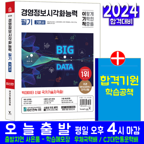 이기적 경영정보시각화능력 필기 기본서 교재 책 A형 B형 공개문제해설 인천대학교 비즈니스데이터센터 경기대 빅데이터 시각화 연구실 이베로니카 2024, 영진닷컴