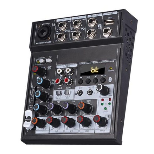 휴대용 믹싱 콘솔 4 채널 사운드카드 USB 플레이 레코드 컴퓨터 재생 미니 오디오 믹서 방송 팟캐스트, 한개옵션0, 1개