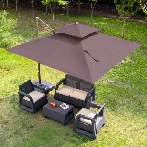 밀라노 3M 폴딩 사각 파라솔: 당신의 정원에 휴식과 품격을 더하다