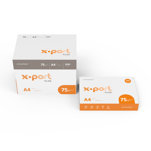 엑스포트 A4용지 75g 1박스(2500매) Xport, A4, 2500매