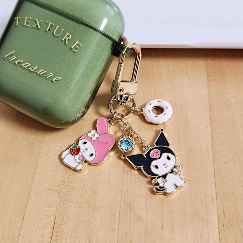 탄생석 삽입 메탈 키링: 에어팟 버즈와 가방에 고유한 매력을 더하다