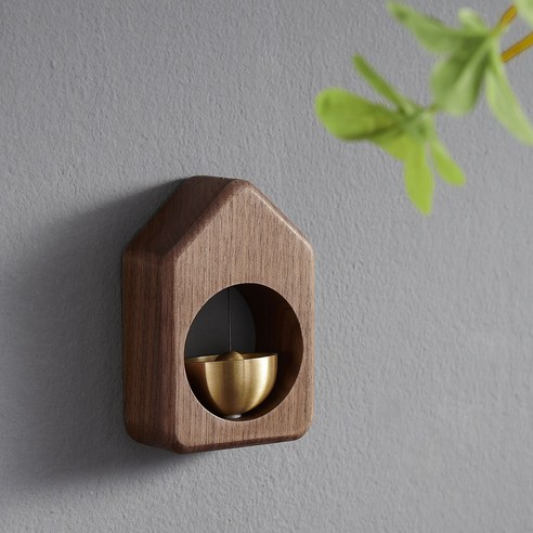 미니플 원목 딸랑이 도어벨, 월넛