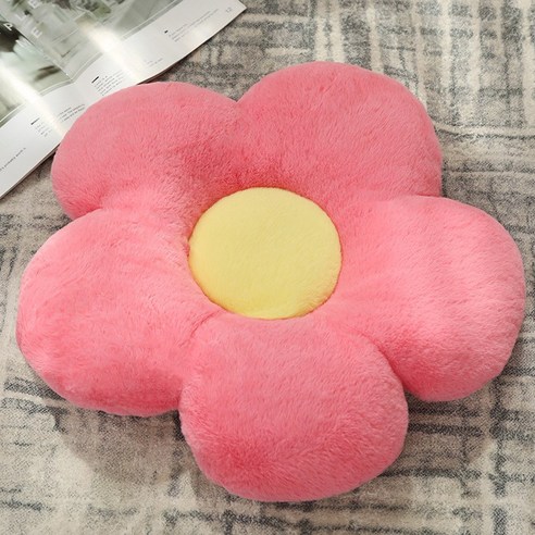 벨벳 꽃 방석 홈 소파 방석 부드럽다 데이지 사무실 의자 방석, 핑크/핑크, 45*45cm