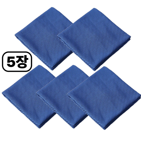 핫데일리 스포츠타올 대형 헬스수건 5개, 블루