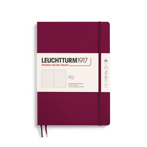 LEUCHTTURM1917로이히트 툴룸 Notebooks Softcover Composition (B5) 포트 레드 소프트 커버 컴포지션 (B5) 도트 359673, Plain, Port Red, Port Red