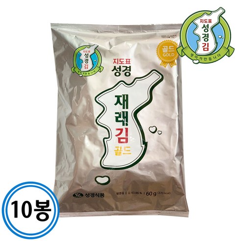 [지도표 성경김] 재래 전장김 골드 60gx10봉, 1개