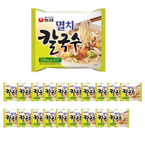 농심 멸치 칼국수, 98g, 20개