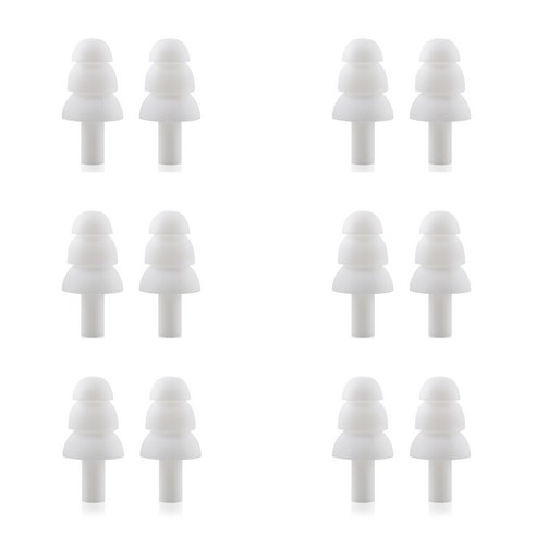 루크레테 울트라 실리콘 수영 귀마개 소음방지 이어플러그, 화이트, 12개
