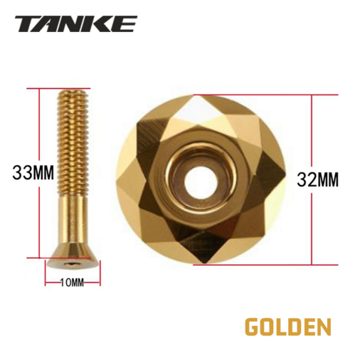 탱크 자전거 앞 포크 MTB 자전거 커버 28.6mm 1/8인치 스티어링 휠 자전거 부품 3가지 색상 알루미늄 합금(볼뚜껑) + 스테인리스 스틸(나사) 자전거 액세서리, 금빛으로 덮다