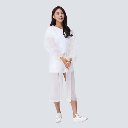 ANKRIC 레인코트 비 일회용 비옷 승마 비옷 패딩 성인 비옷 판초 야외 유니섹스 비옷, 소맷부리 고무줄흰색