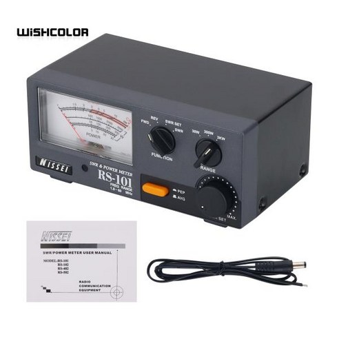 Wishcolor NISSEI RS-101 1.8-60MHz SWR 및 전원 계량기 LED 백라이트 30W 단파 라디오용 조절 가능, 01 RS-101