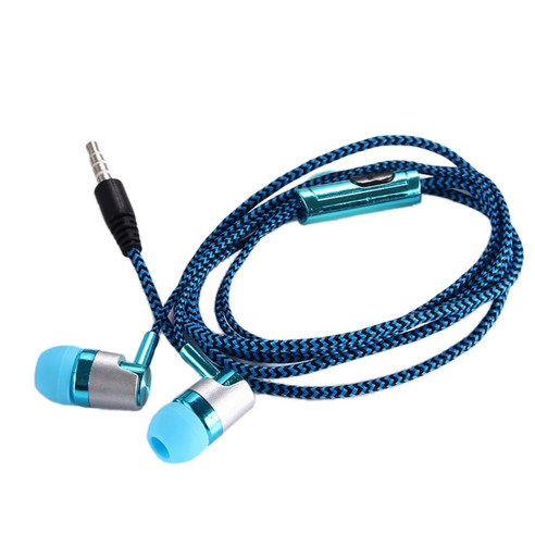 Lopbinte H-169 3.5mm MP3 MP4 배선 서브우퍼 브레이드 코드 유니버셜(파란색), 푸른, 게임용 헤드폰