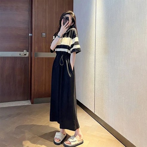 여름을 빛내는 오로라 루즈핏 카라 원피스
