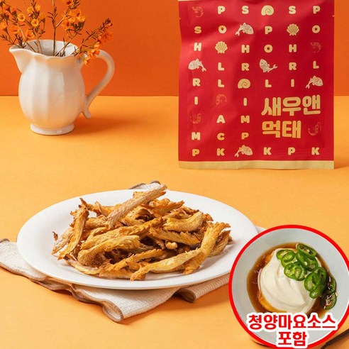새우앤먹태 바삭한 먹태채 청양마요소스 포함, 3세트, 55g