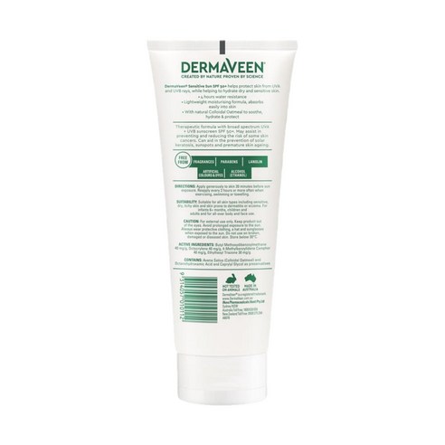 민감한 피부를 위한 호주 더마빈 센시티브 모이스처 페이스 바디 선크림 SPF 50+