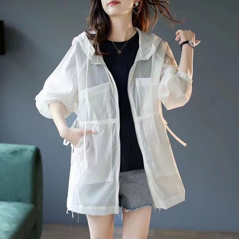 루스리더 여성 자외선차단 롱 바람막이 점퍼 E950