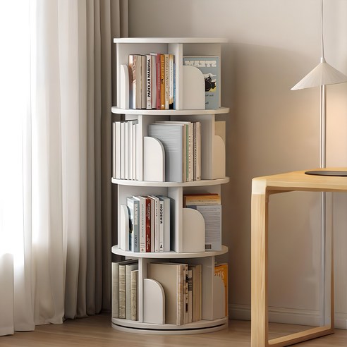 KURUA 학생 대용량 원형 책장, 효율적인 공간 활용의 정석 거실책장