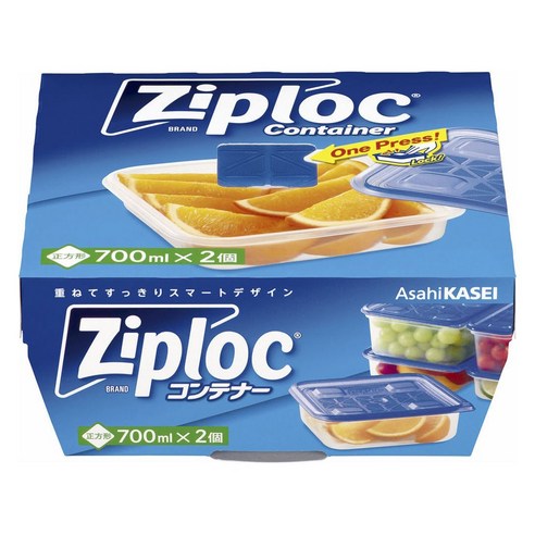 Zip lock 지퍼락 컨테이너 저장용기 정사각형 700ml, 1개