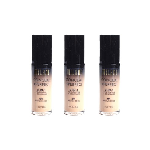 밀라니 컨실 +퍼펙트 2-in-1 파운데이션 + 컨실러 30ml, Medium Beige, 3개