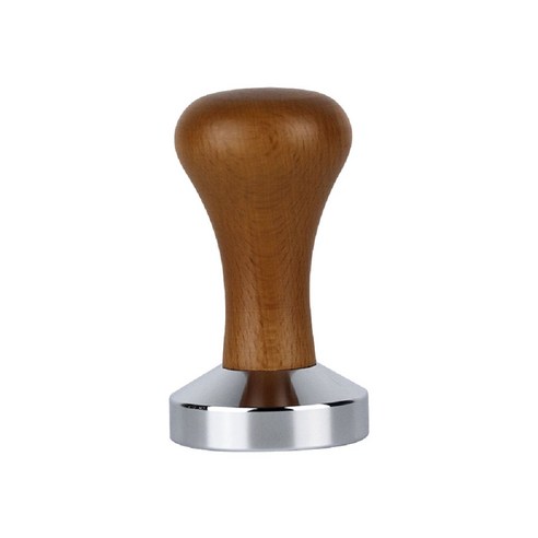 MOJAE 우든 핸들 커피 파우더 컴팩터 스레디드 모델 템퍼 58mm, 1개, Brown