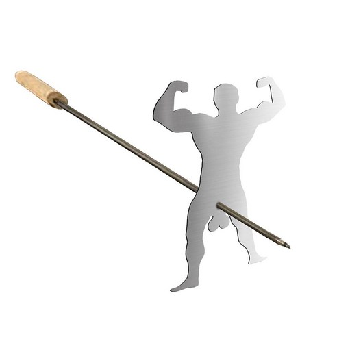 TeeFly 핫도그 로스터 밥솥 꼬치 스틸 재사용 가능한 바베큐 포크 캠프 파이어, 스타일 3.