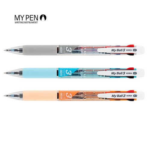 마이펜 유성펜 마이볼 3색 0.7mm 피치 12개입 다양한 색감과 섬세한 필기감을 지닌 유성펜