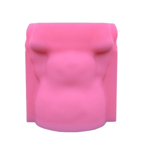 3d 실리콘 모델 화분 펜 브러시 홀더 꽃 냄비 장식 장식품 메이크업 브러시 컨테이너 수제 만들기 석고 수지 주조, 분홍색