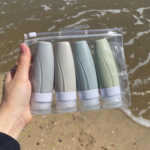 여행 필수품 여행용 다목적 파스텔 실리콘 공병, 60ml 4개 세트, 1개