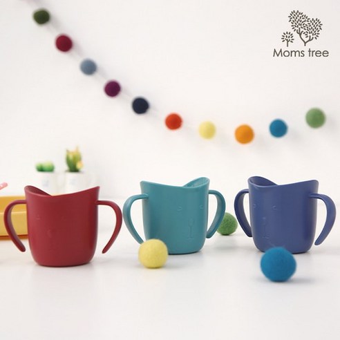 맘스트리 베이비 트레이닝 양손컵, 그린, 1개